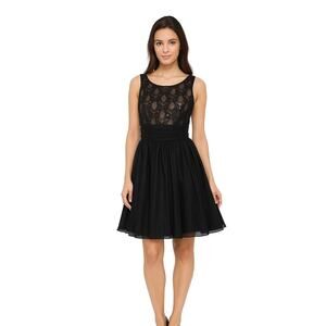 New JH Evenings Women's Black Sleeveless Lace Sequins Cocktail Dress Size 8